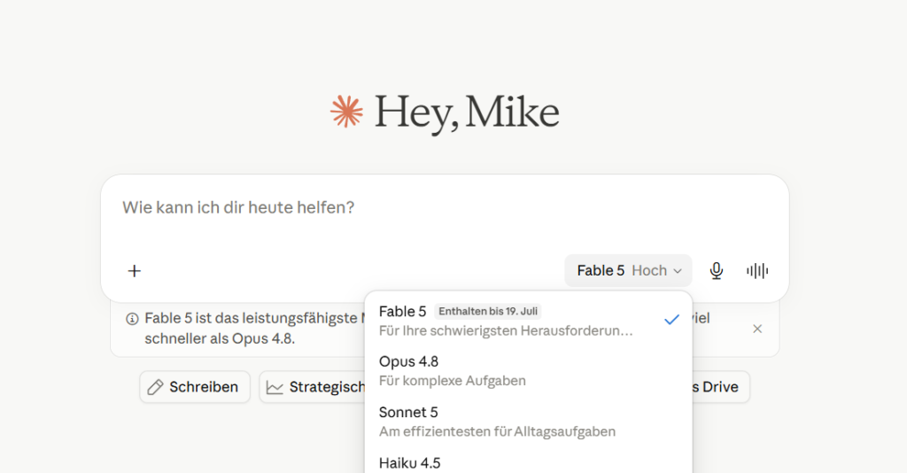 Claude Falbe 5 extended. Screenshot